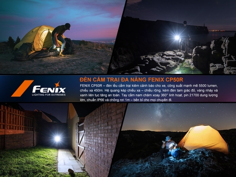 Fenix CP50R – Đèn làm việc, cắm trại, chỉnh sáng vô cấp sáng 5500lm - chiếu xa 450m