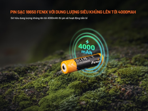 Pin sạc FENIX 18650 dung lượng 4000mAh cổng sạc USB-C tích hợp