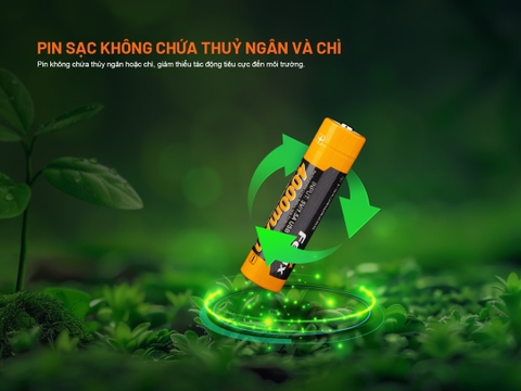 Pin sạc FENIX 18650 dung lượng 4000mAh cổng sạc USB-C tích hợp