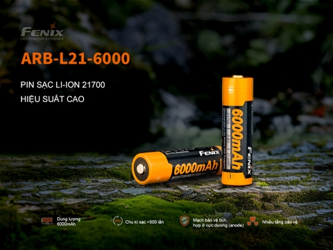 Pin sạc Li-ion 21700 Fenix ARB-L21-6000 – dung lượng cao 6000mAh