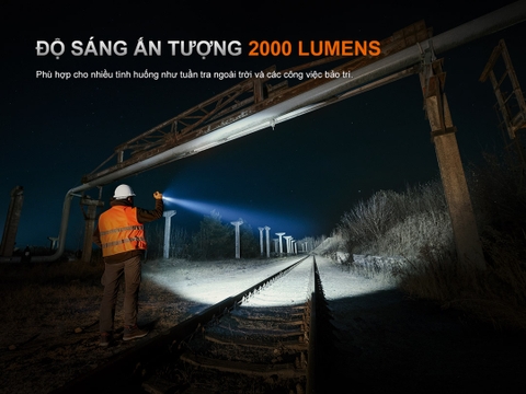 Đèn pin Fenix C5 PRO  – Độ sáng 2000 lumen, chiếu xa 480m, sạc USB-C đuôi nam châm