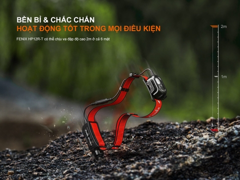FENIX HP12R-T – Đèn đội đầu chạy trail 1300lm, chiếu xa 200m, USB-C