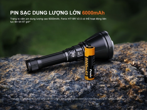 FENIX HT18R V2.0 – Đèn pin chiếu xa siêu sáng 3700 lumen, chiếu xa 1100m, pin sạc 6000mAh, IP68