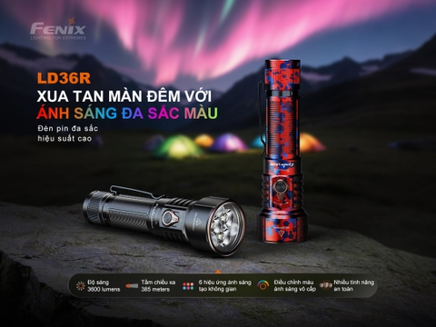 FENIX LD36R – Đèn pin đa sắc 3600 lumen, chiếu xa 385m, tuỳ chỉnh ánh sáng USB-C