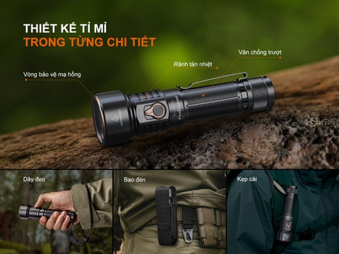 FENIX LD36R – Đèn pin đa sắc 3600 lumen, chiếu xa 385m, tuỳ chỉnh ánh sáng USB-C