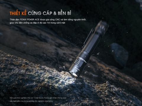 Đèn pin chiến thuật Fenix PD45R ACE sáng 3200 lm xa 410m công tắc xoay chọn chế độ