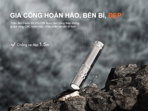 Đèn pin móc khoá FENIX SILVGLOW sáng 100 lumens chiếu xa 54m phiên bản giới hạn
