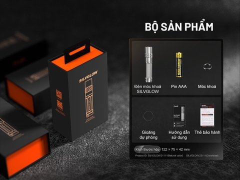 Đèn pin móc khoá FENIX SILVGLOW sáng 100 lumens chiếu xa 54m phiên bản giới hạn