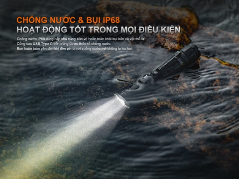 Fenix TK21R – Đèn pin chiến thuật 3600lm, chiếu xa 480m, sạc USB-C, chuẩn IP68