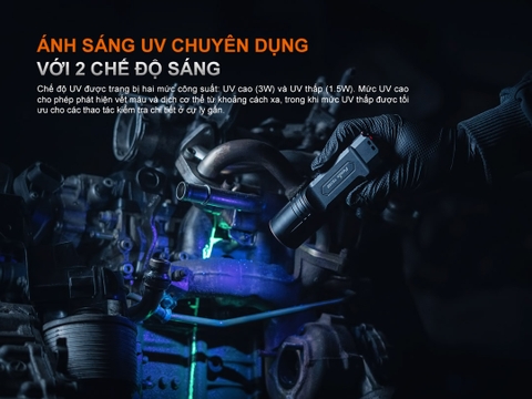 Đèn pin chiến thuật Fenix TK35R sáng 5800 lm chiếu xa 610m có tia UV