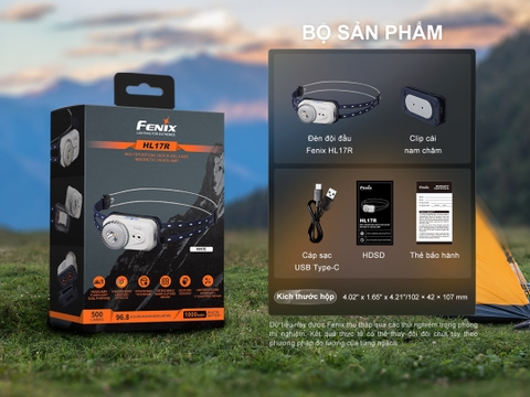 Fenix HL17R – Đèn đội đầu đa năng 500lm, 100m, sạc USB-C, đổi màu