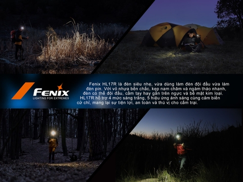 Fenix HL17R – Đèn đội đầu đa năng 500lm, 100m, sạc USB-C, đổi màu