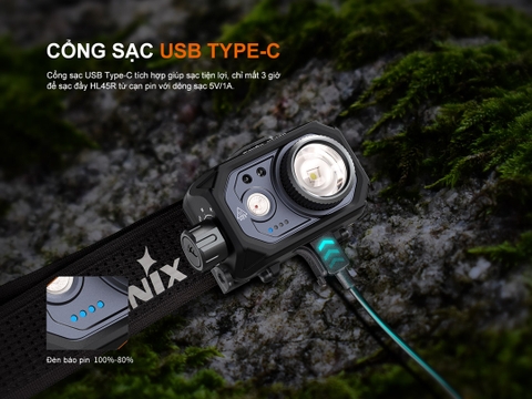 Đèn đội đầu FENIX HL45R sáng 1000 lumen chiếu Xa 220m tính năng zoom