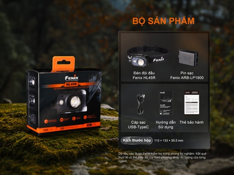 Đèn đội đầu FENIX HL45R sáng 1000 lumen chiếu Xa 220m tính năng zoom