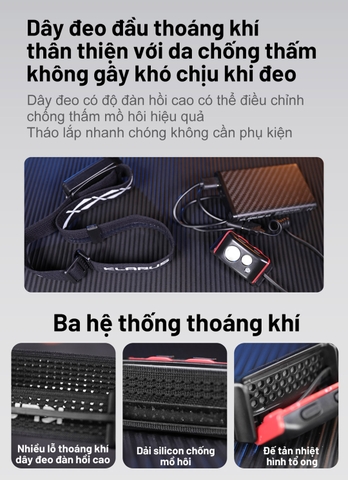 Đèn đội đầu KLARUS HM5 sáng 800 lumens chiếu xa 103m siêu nhẹ 90g pin 1900mAH