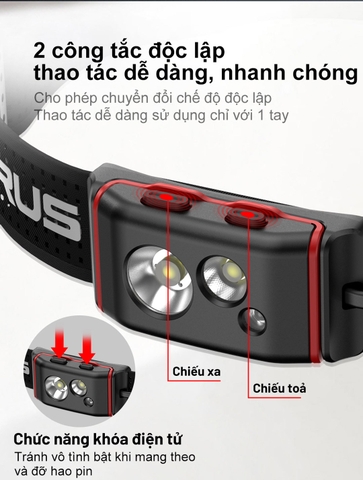 Đèn đội đầu KLARUS HM5 sáng 800 lumens chiếu xa 103m siêu nhẹ 90g pin 1900mAH