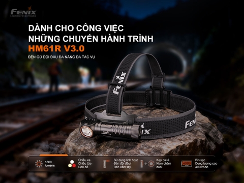 FENIX HM61R V3 – Đèn đeo đầu 1800 Lm pin 4000mAH Nam Châm Đuôi, Cảm Biến Tiệm Cận