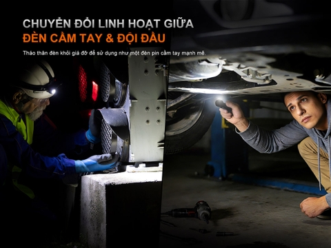 FENIX HM61R V3 – Đèn đeo đầu 1800 Lm pin 4000mAH Nam Châm Đuôi, Cảm Biến Tiệm Cận