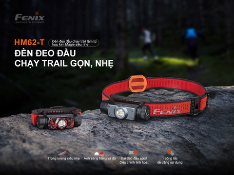 Đèn đội đầu FENIX HM62-T sáng 1200 lumen chiếu xa 150m pin 18650 USB-C  3400mAh