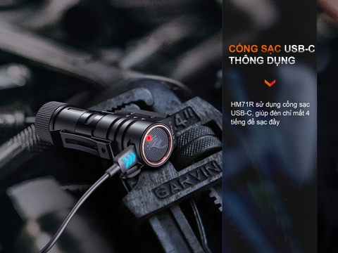 Đèn pin đội đầu FENIX HM71R sáng 2700 lumen chiếu xa 230m pin 21700 5000mah sạc USB-C