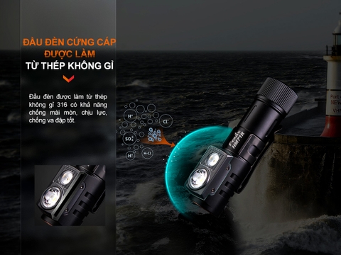 Đèn pin đội đầu FENIX HM71R sáng 2700 lumen chiếu xa 230m pin 21700 5000mah sạc USB-C