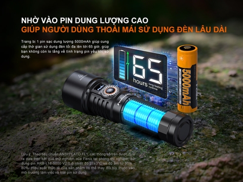 Đèn pin zoom FENIX LD45R sáng 2800 lumens chiếu xa 480m zoom điện tử pin 21700 5000mAh màn hình OLED