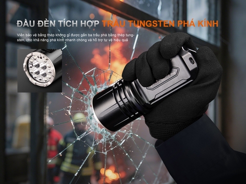 FENIX LR35R PRO – Đèn pin siêu sáng 10.000 lumen, (đỏ, UV, Strobe, SOS), 2 pin 6000mAh