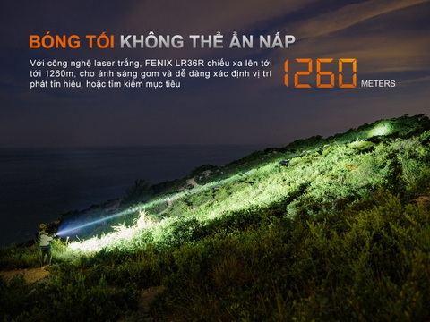 Đèn pin Fenix LR36R sáng 10000 lumen chiếu xa 1260m màn hình OLED cảm biến tiệm cận
