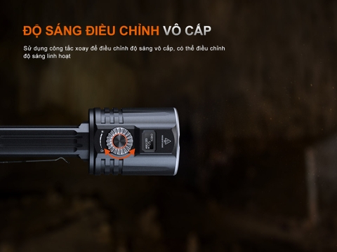 Đèn pin Fenix LR36R sáng 10000 lumen chiếu xa 1260m màn hình OLED cảm biến tiệm cận