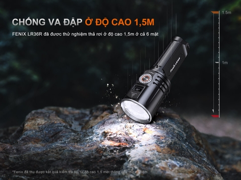Đèn pin Fenix LR36R sáng 10000 lumen chiếu xa 1260m màn hình OLED cảm biến tiệm cận