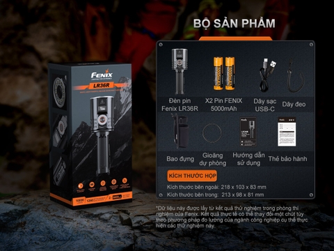 Đèn pin Fenix LR36R sáng 10000 lumen chiếu xa 1260m màn hình OLED cảm biến tiệm cận