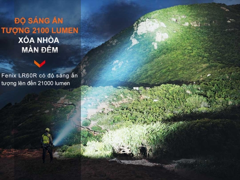 Đèn pin tìm kiếm cứu nạn FENIX LR60R sáng 21.000 lumen chiếu xa 1085m pin dung lượng 16000mAh USB-C Powerbank tích hợp cảm biến tiệm cận