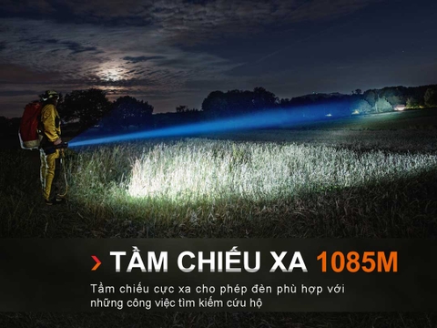 Đèn pin tìm kiếm cứu nạn FENIX LR60R sáng 21.000 lumen chiếu xa 1085m pin dung lượng 16000mAh USB-C Powerbank tích hợp cảm biến tiệm cận