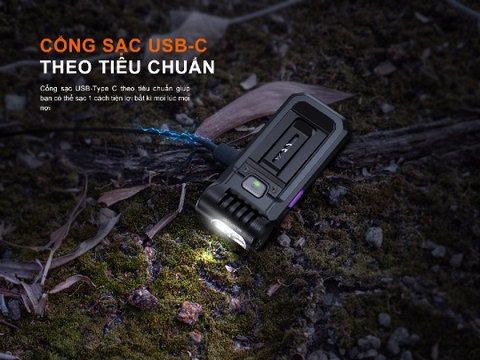 Đèn mini FENIX SW05R sáng 150 lumen chiếu xa 39m tích hợp UV, ánh sáng đỏ nam châm đuôi