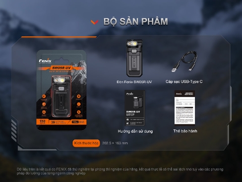 Đèn mini FENIX SW05R sáng 150 lumen chiếu xa 39m tích hợp UV, ánh sáng đỏ nam châm đuôi