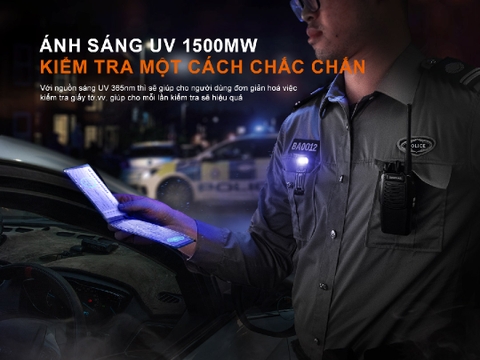 Đèn mini FENIX SW05R sáng 150 lumen chiếu xa 39m tích hợp UV, ánh sáng đỏ nam châm đuôi