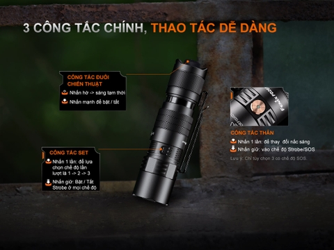 Fenix PD26R ACE – Đèn pin chiến thuật EDC nhỏ gọn sáng 1300 lumen, chiếu xa 354m