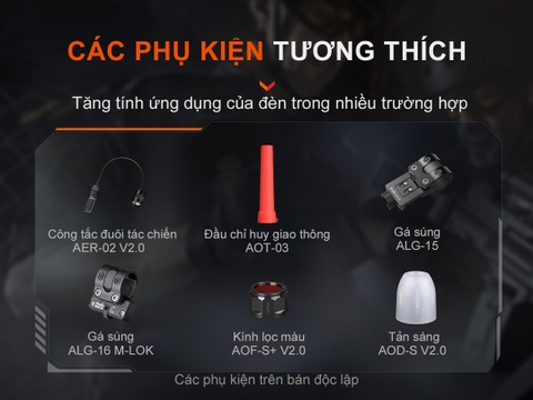 Đèn pin FENIX PD32R sáng 1400lm chiếu xa 344m sạc USB-C pin 18650 3400mAh