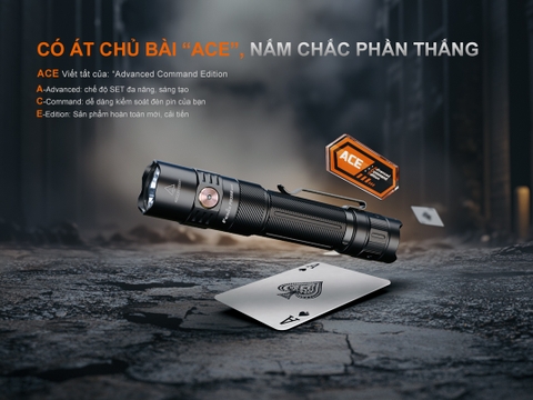 Fenix PD35R ACE – đèn pin chiến thuật 2000 Lumen, chiếu xa 380m, tùy chỉnh 3 groups sáng