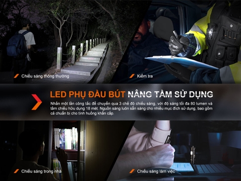 Fenix T6 – Bút viết tích hợp đèn pin độ sáng 80 lumen, sạc USB-C