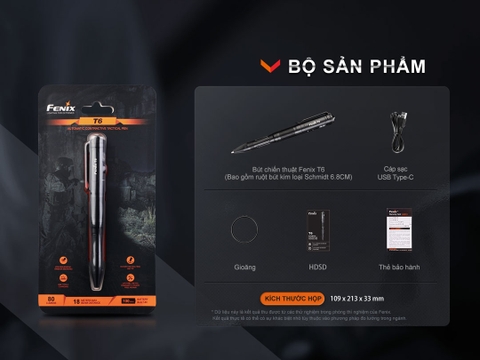 Fenix T6 – Bút viết tích hợp đèn pin độ sáng 80 lumen, sạc USB-C