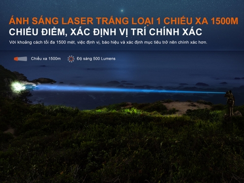 Đèn Pin Fenix TK30R sáng 500 lumen chiếu xa 1500m công nghệ Laser trắng (LEP)