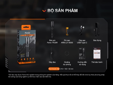 Đèn Pin Fenix TK30R sáng 500 lumen chiếu xa 1500m công nghệ Laser trắng (LEP)