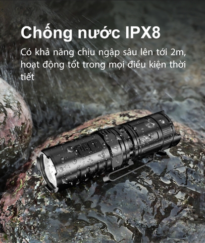 Đèn pin mini KLARUS XT1C Pro sáng 1000 lm chiếu xa 200m pin 16340 chuyên cài mũ bảo hiểm
