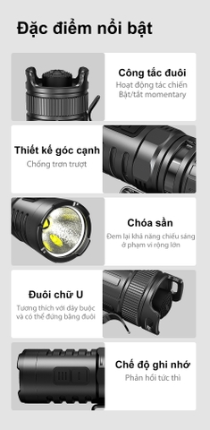 Đèn pin mini KLARUS XT1C Pro sáng 1000 lm chiếu xa 200m pin 16340 chuyên cài mũ bảo hiểm