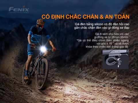 Đèn xe đạp FENIX BC26R sáng 1600 lm chiếu xa 168m LED Luminus pin 21700 5000mAh sạc type-C