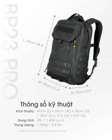 NITECORE BP23 Pro – Balo Công thái học Đa Năng Dung Tích 23L