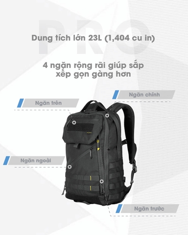 NITECORE BP23 Pro – Balo Công thái học Đa Năng Dung Tích 23L