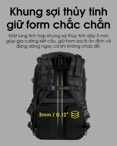 NITECORE BP24 – Balo Công thái học Đa Năng Dung Tích 24L