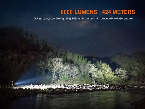 Đèn pin tìm kiếm Fenix C16 – Sáng 6000 lumen chiếu xa 424m, tích hợp UV và đèn đỏ, sạc nhanh USB-C 20W